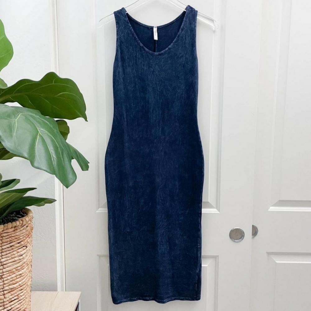 Pinklicious Blue Tie Dye Midi Dress Tank Medium